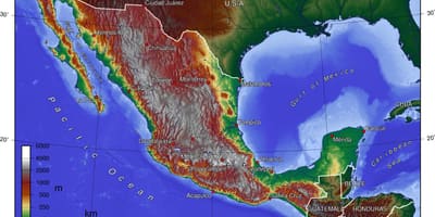Mapa de elevación México