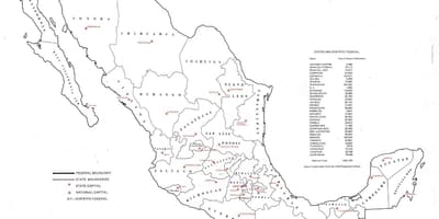 La etiqueta de mapa de México