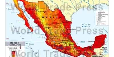 Mapa de México de la temperatura