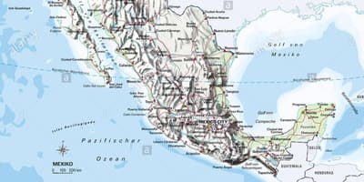 Mapa de México océano