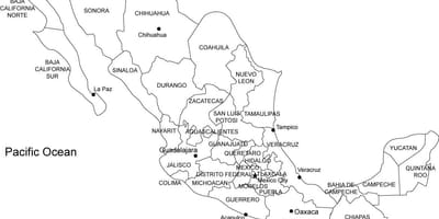México imprimible mapa