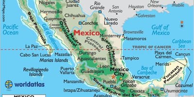 Mapa de montañas de méxico