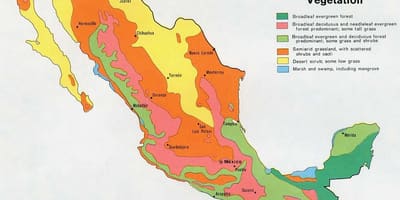 Mapa de México natual de recursos