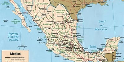 Mapa de ciudades turísticas de México