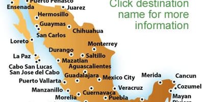 Resorts en México mapa