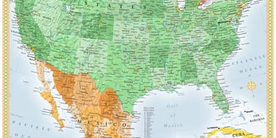 Ee.uu. y México mapa