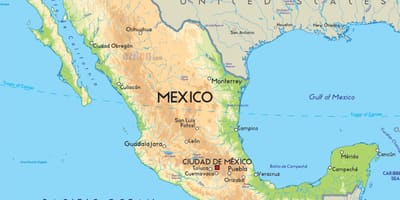 Mapa de México y estados unidos