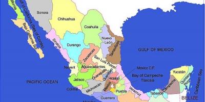 México mapa de los estados