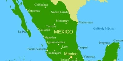 Mapa de la costa oeste de México