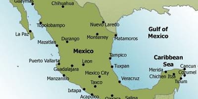Playas en México mapa