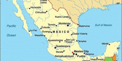 Mexico ciudades costeras del mapa