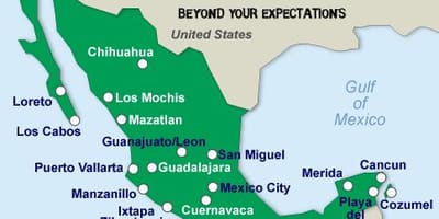 Mexicano playas mapa