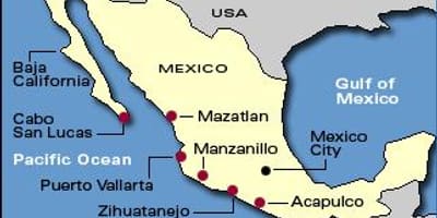 Mapa de la riviera mexicana