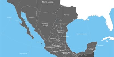 Antiguo territorio mexicano mapa
