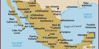 Mapa de turística de México
