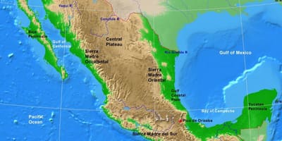 La meseta de México mapa
